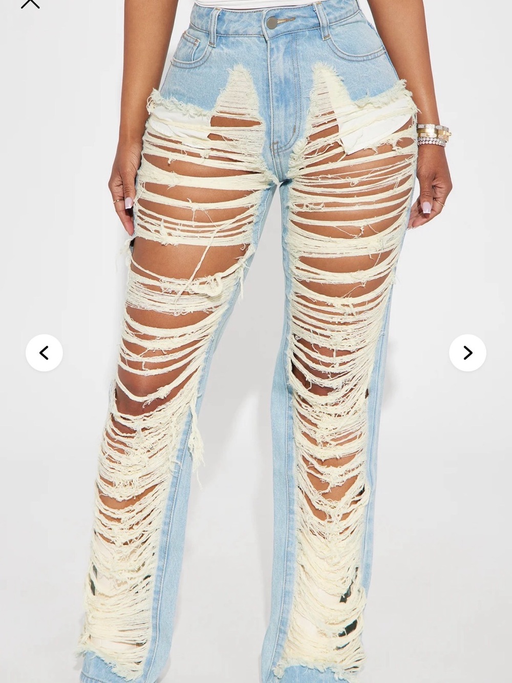 Fashion Nova Living Luxurious Shredded Straight leg Jeans